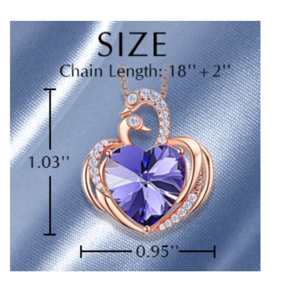 New Purple Swan Pendant Necklace - Picture 5 of 8